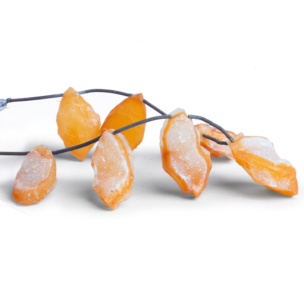 30x17mm Honey Drusy Hammer Faceted Marquises 6 inch 7 beads - The Bead Traders