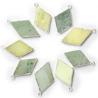 30x18mm Silver Leafed Serpentine Diamond Pendant 1 Bead - The Bead Traders