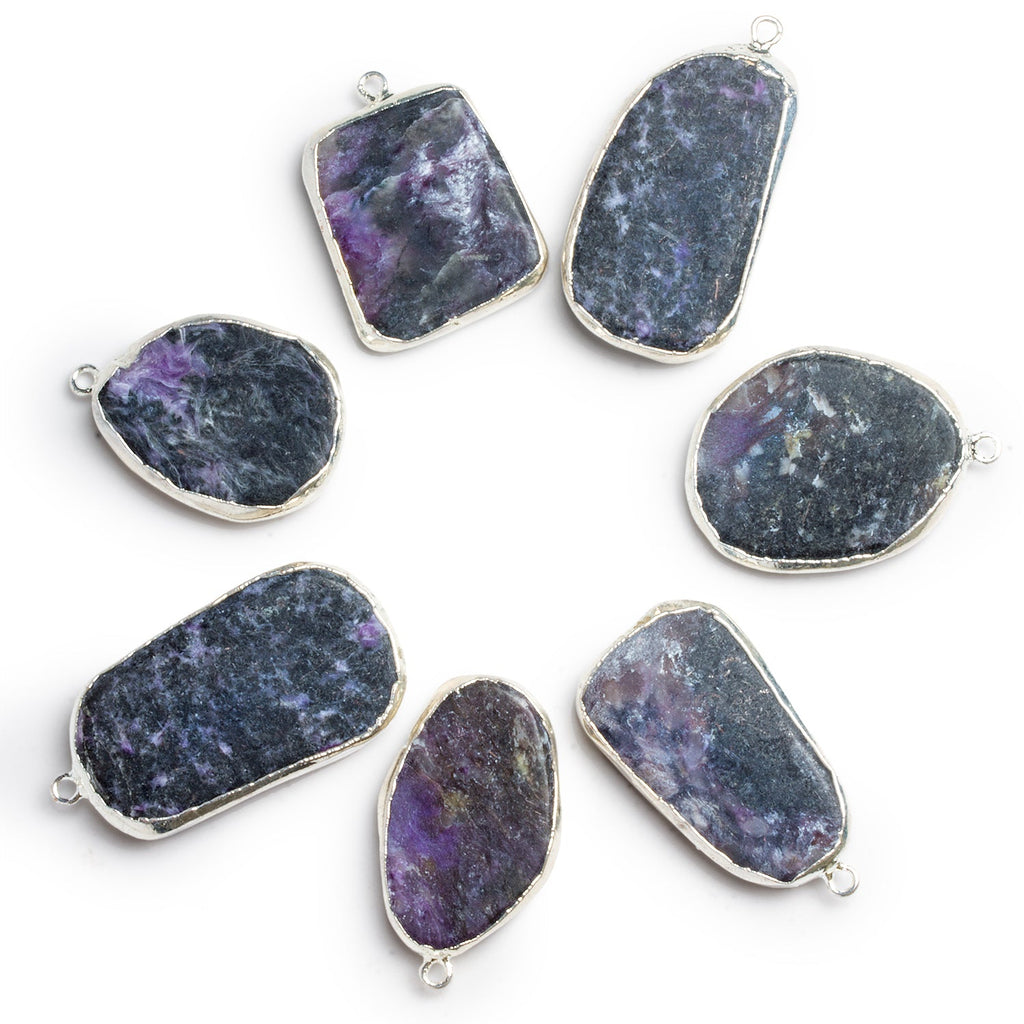 30x23mm Silver Leafed Charoite Nugget Pendant 1 Bead - The Bead Traders