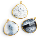 30x27mm Vermeil Bezeled Dendritic Opal Heart Pendant - The Bead Traders