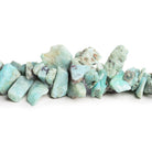 30x9mm Matte Larimar Chips 7.5 inch 33 Beads - The Bead Traders