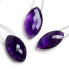 31x19mm Amethyst Faceted Marquise Focal 1 Bead - The Bead Traders