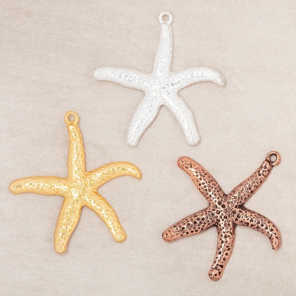 32mm Starfish Pendant Charm Set of 2 pieces - The Bead Traders