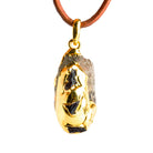 32x13mm Double Leafed Quartz with Garnet Pendant 1 Bead - The Bead Traders