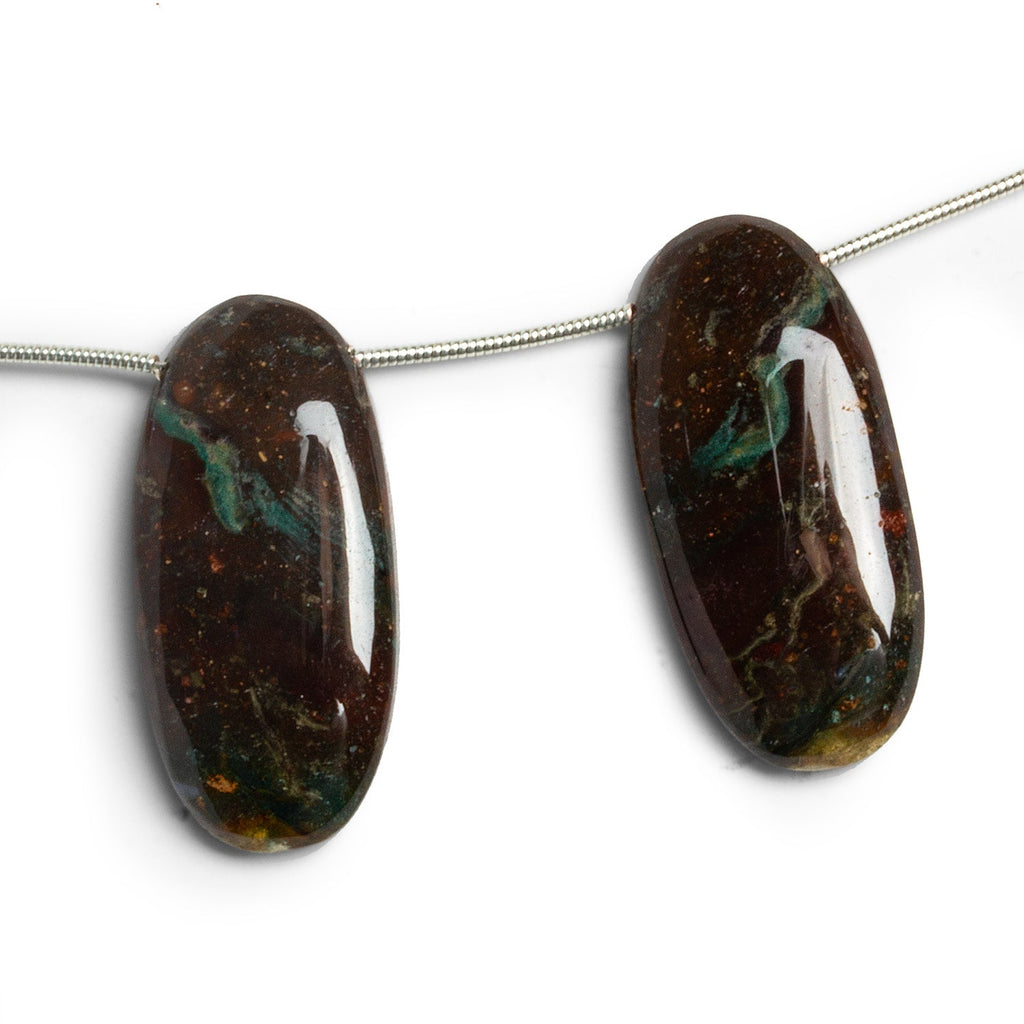 32x15mm Jasper Oval Focals Set of 2 Beads - The Bead Traders