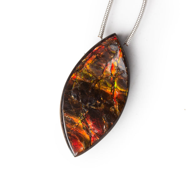 32x16mm Ammolite Marquise Focal 1 Bead