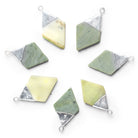 32x19mm Silver Leafed Serpentine Diamond Pendant 1 Bead - The Bead Traders