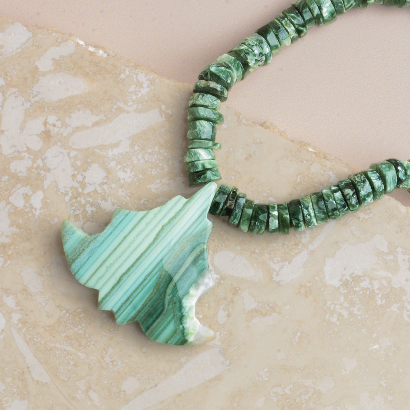 32x29mm Jasper Tree Focal 1 Bead - The Bead Traders