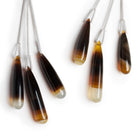 32x7.5mm Brown Chalcedony Plain Teardrops 3 Beads - The Bead Traders