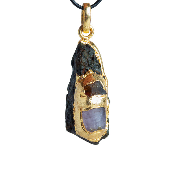 33x10mm Double Leafed Tourmaline with Tourmaline Pendant 1 Bead