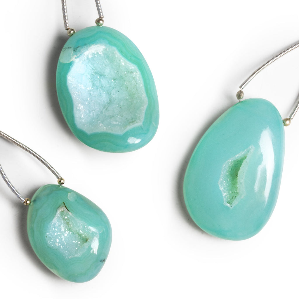 33x25mm Light Blue Drusy Nugget Focal 1 Bead - The Bead Traders