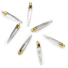 33x5mm Gold Leafed Crystal Quartz Point Pendant 1 Bead - The Bead Traders