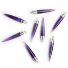 33x5mm Silver Leafed Amethyst Point Pendant 1 Bead - The Bead Traders