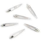 33x5mm Silver Leafed Crystal Quartz Point Pendant 1 Bead - The Bead Traders