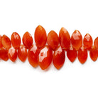 Carnelian Faceted Marquises 7 inch 50 beads - The Bead Traders