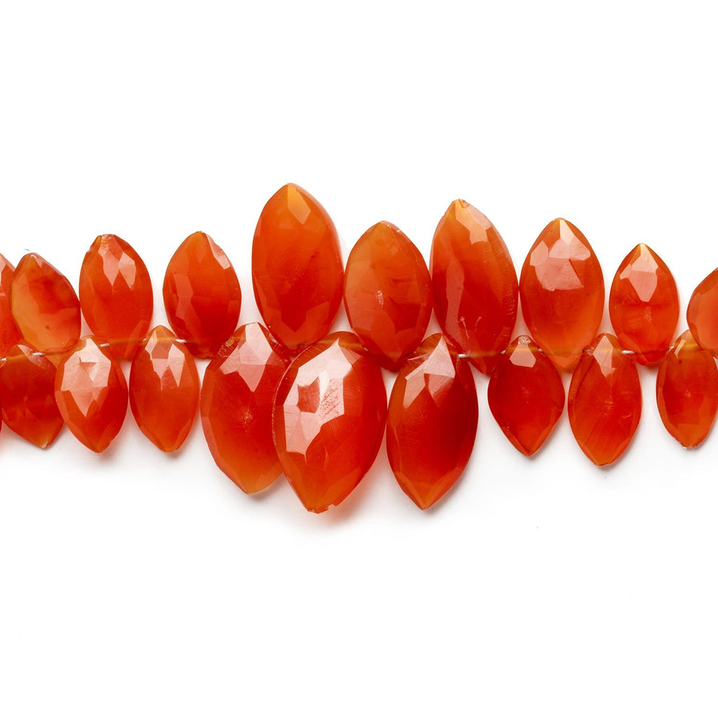Carnelian Faceted Marquises 7 inch 50 beads - The Bead Traders
