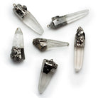 34x10mm Black Gold Leafed Crystal Quartz Natural Crystal Pendant 1 Bead - The Bead Traders