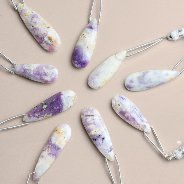 34x12mm Morado Purple Opal Faceted Pear Focal 1 Bead