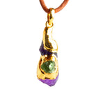 34x15mm Double Leafed Amethyst with Peridot Pendant 1 Bead - The Bead Traders