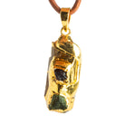 34x16mm Double Leafed Quartz with Garnet & Peridot Pendant 1 Bead - The Bead Traders