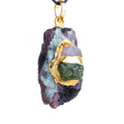 34x19mm Double Leafed Tourmaline with Peridot & Tourmaline Pendant 1 Bead - The Bead Traders