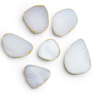 34x23mm Gold Leafed White Drusy Slice Pendant 1 Bead - The Bead Traders