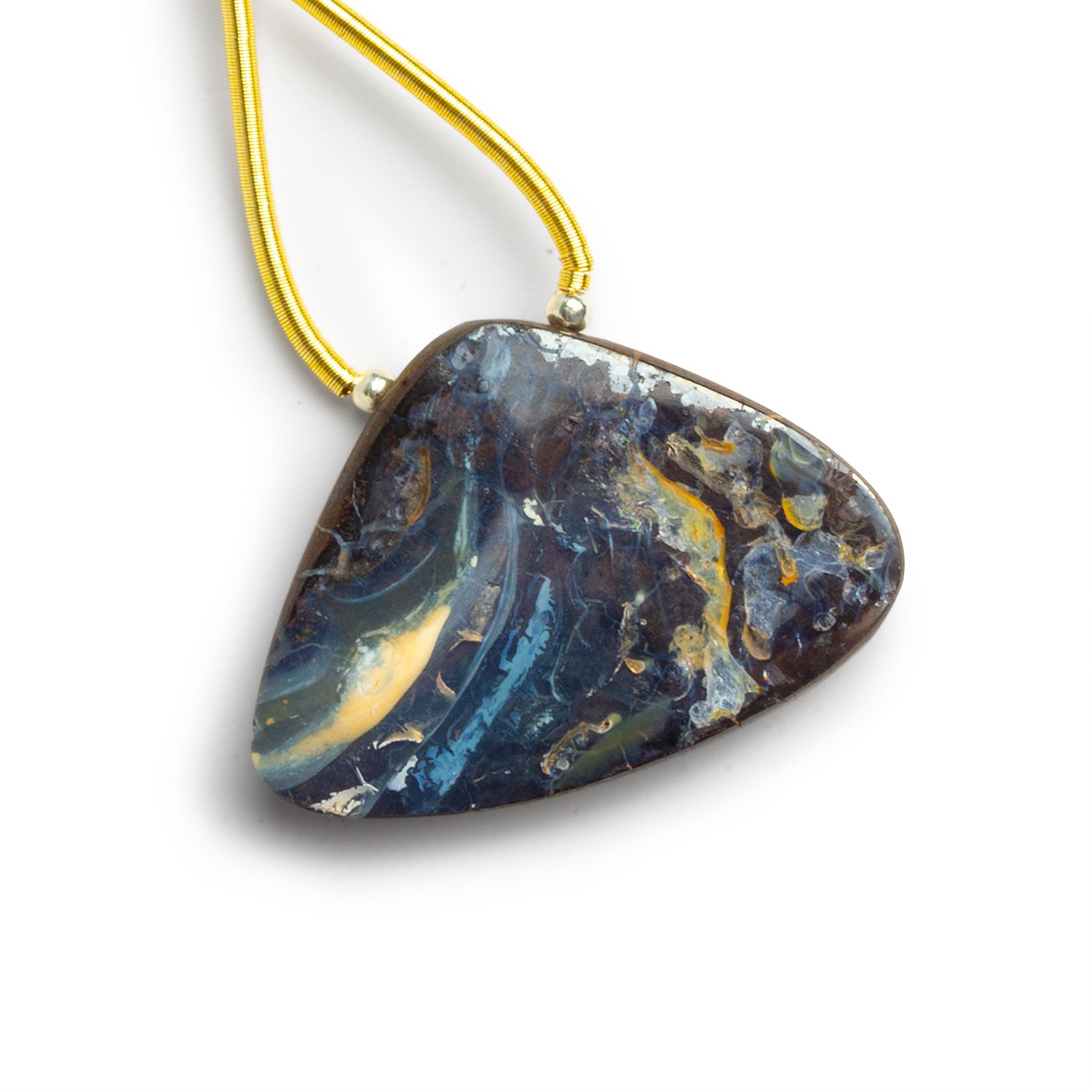 34x24mm Australian Boulder Opal Nugget Focal 1 Bead - The Bead Traders