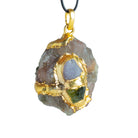 34x26mm Double Leafed Tourmaline with Peridot & Tourmaline Pendant 1 Bead - The Bead Traders