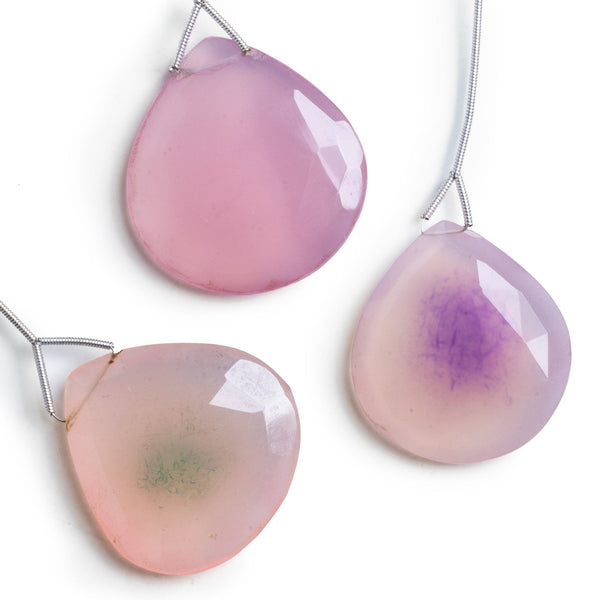 34x30mm Pink Chalcedony Faceted Heart 1 Bead