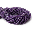 3.5 - 4mm Amethyst Handcut Faceted Rondelle Beads 13 inches 100 beads - The Bead Traders