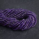 3.5 - 4mm Amethyst Handcut Faceted Rondelle Beads 13 inches 100 beads - The Bead Traders