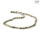 3.5-4mm Dalmatian Jasper 1mm Large Hole Faceted Rondelles 14 inch 125 beads - The Bead Traders
