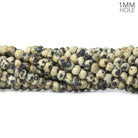 3.5-4mm Dalmatian Jasper 1mm Large Hole Faceted Rondelles 14 inch 125 beads - The Bead Traders