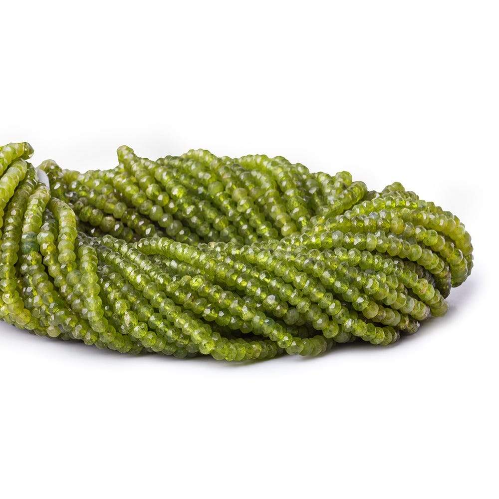 3.5 - 4mm Idocrase Faceted Rondelles 13.5 inch 159 pieces - The Bead Traders