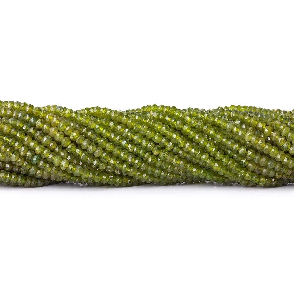 3.5 - 4mm Idocrase Faceted Rondelles 13.5 inch 159 pieces - The Bead Traders