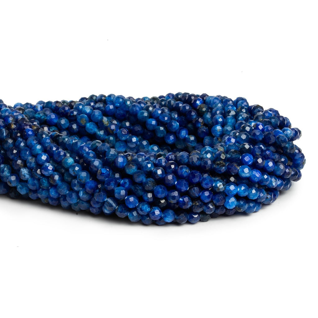 3.5 - 4mm Kyanite Microfaceted Rounds 12 inch 80 beads - The Bead Traders
