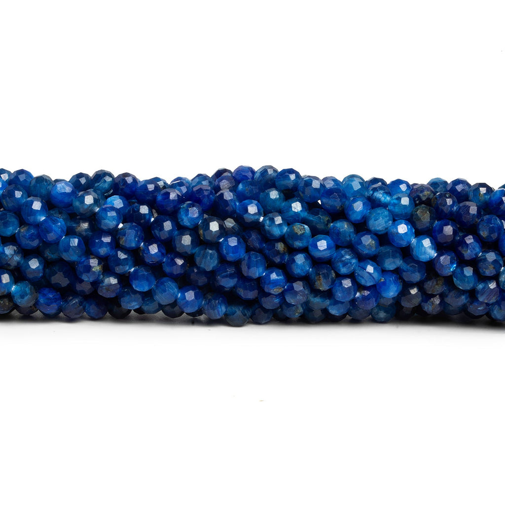3.5 - 4mm Kyanite Microfaceted Rounds 12 inch 80 beads - The Bead Traders