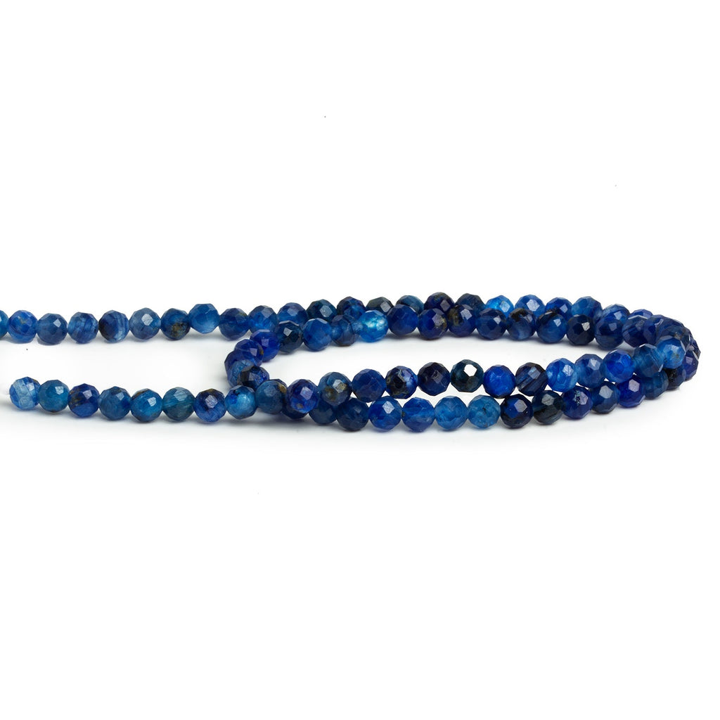 3.5 - 4mm Kyanite Microfaceted Rounds 12 inch 80 beads - The Bead Traders