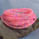 3.5 - 4mm Light Pink Ethiopian Opal Faceted Rondelles 16 inch 165 beads - The Bead Traders