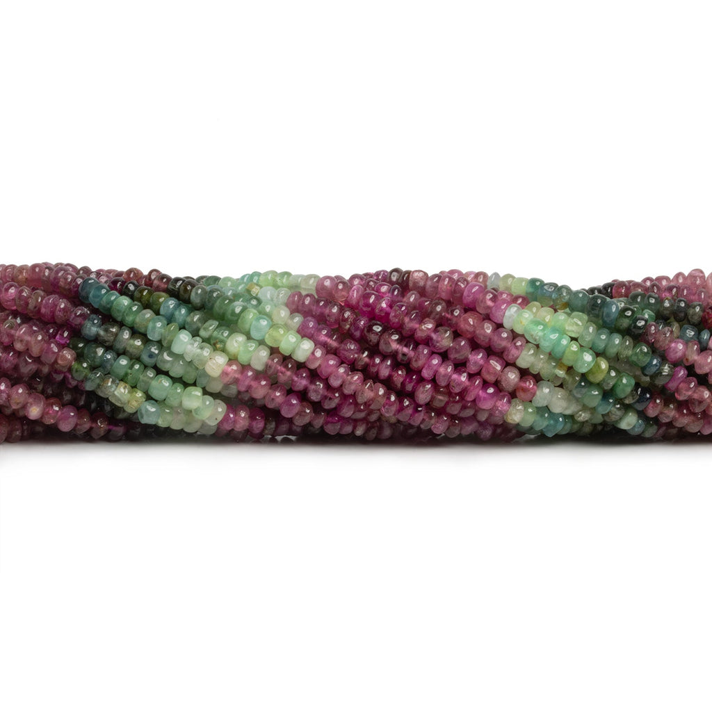 3.5-4mm Multicolor Tourmaline Rondelles 14 inch 150 beads - The Bead Traders