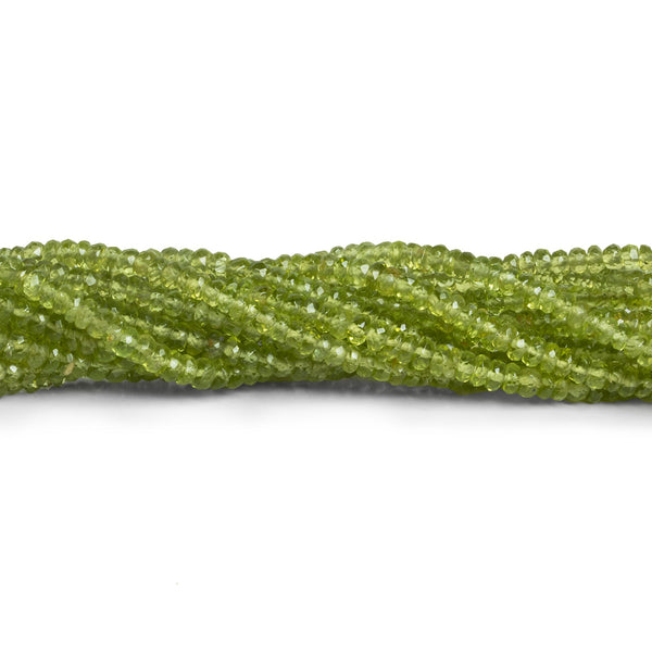 3.5-4mm Peridot Faceted Rondelles 15 inch 153 beads