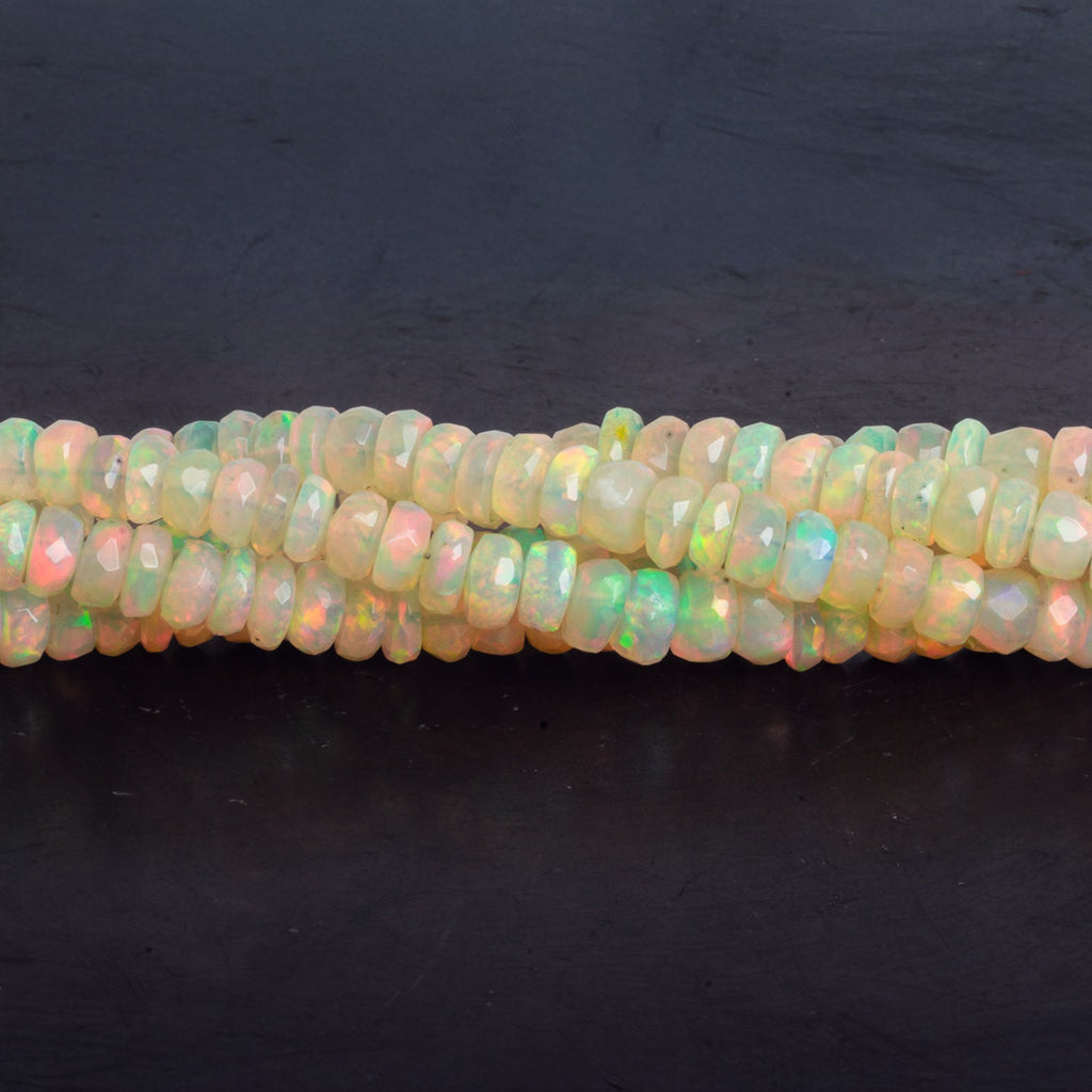 3.5 - 5.5mm Ethiopian Opal Faceted Rondelles 18 inch 180 beads - The Bead Traders