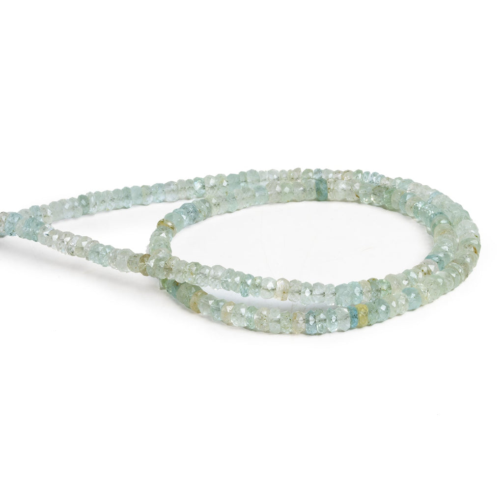 3.5-5mm Aquamarine Faceted Rondelles 15 inch 155 beads - The Bead Traders