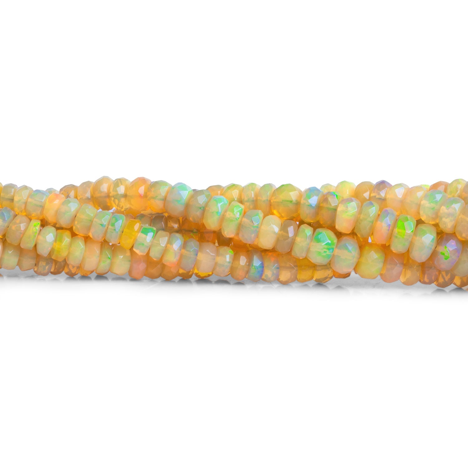 3.5 - 5mm Ethiopian Opal Faceted Rondelles 16 inch 150 beads - The Bead Traders
