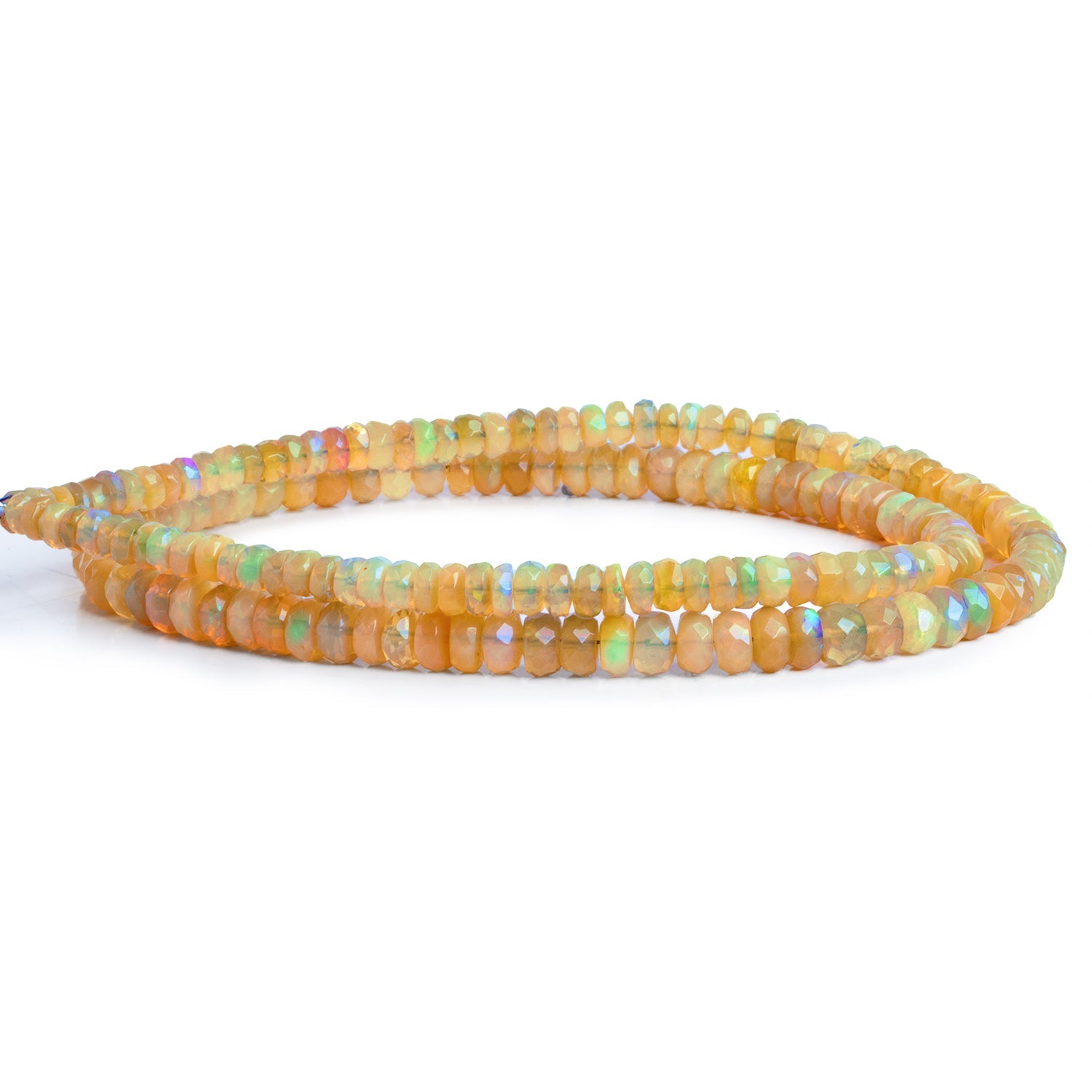 3.5 - 5mm Ethiopian Opal Faceted Rondelles 16 inch 150 beads - The Bead Traders