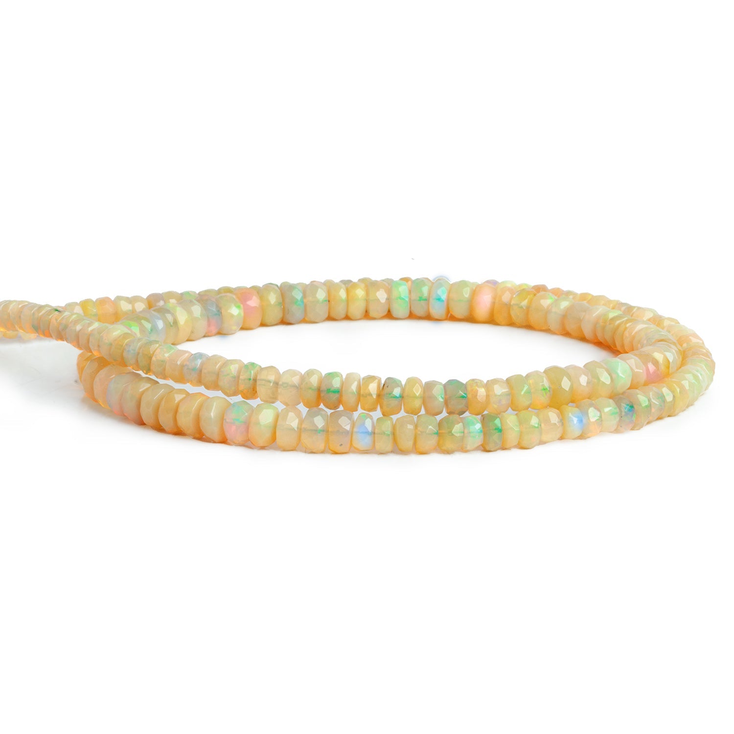 3.5 - 5mm Ethiopian Opal Faceted Rondelles 16 inch 155 beads - The Bead Traders