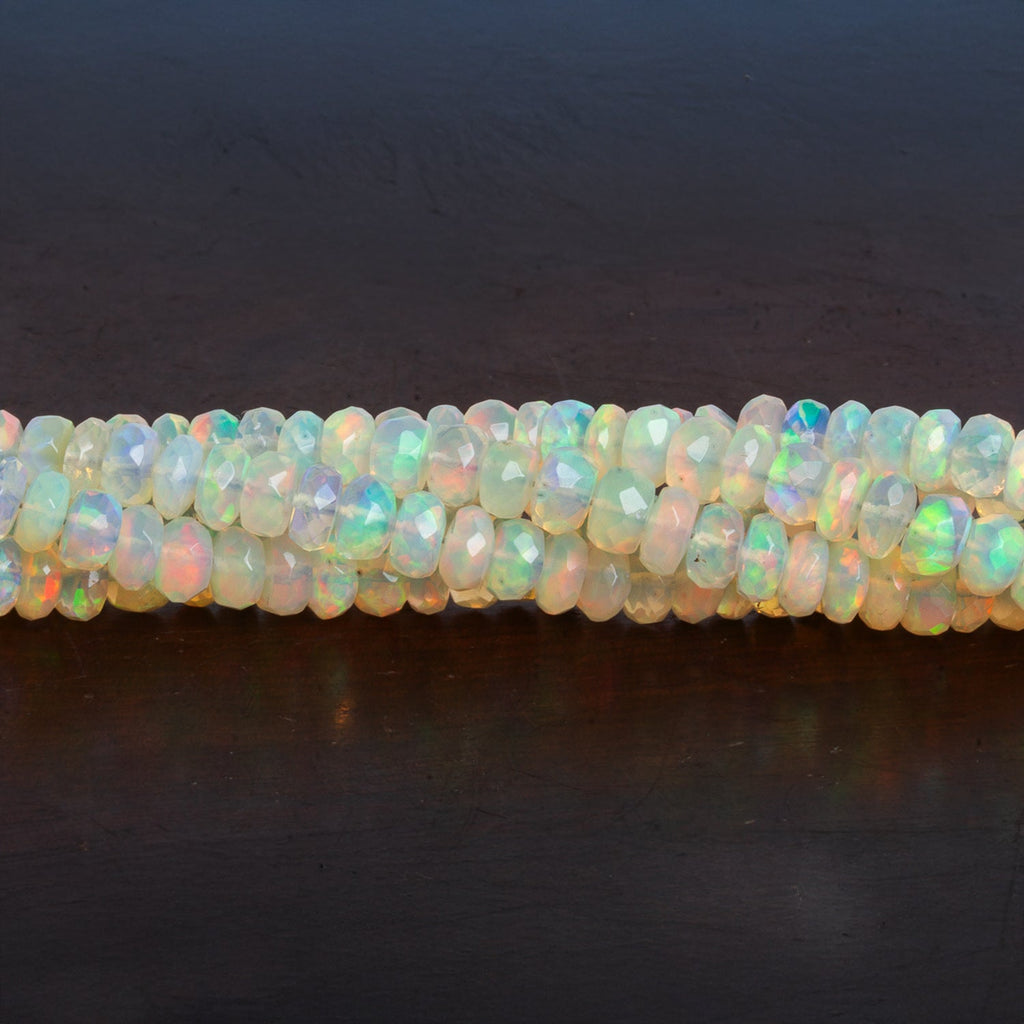 3.5 - 5mm Ethiopian Opal Faceted Rondelles 17 inch 165 beads - The Bead Traders