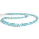 3.5 - 8mm Aquamarine Faceted Rondelles 18 inch 150 beads - The Bead Traders