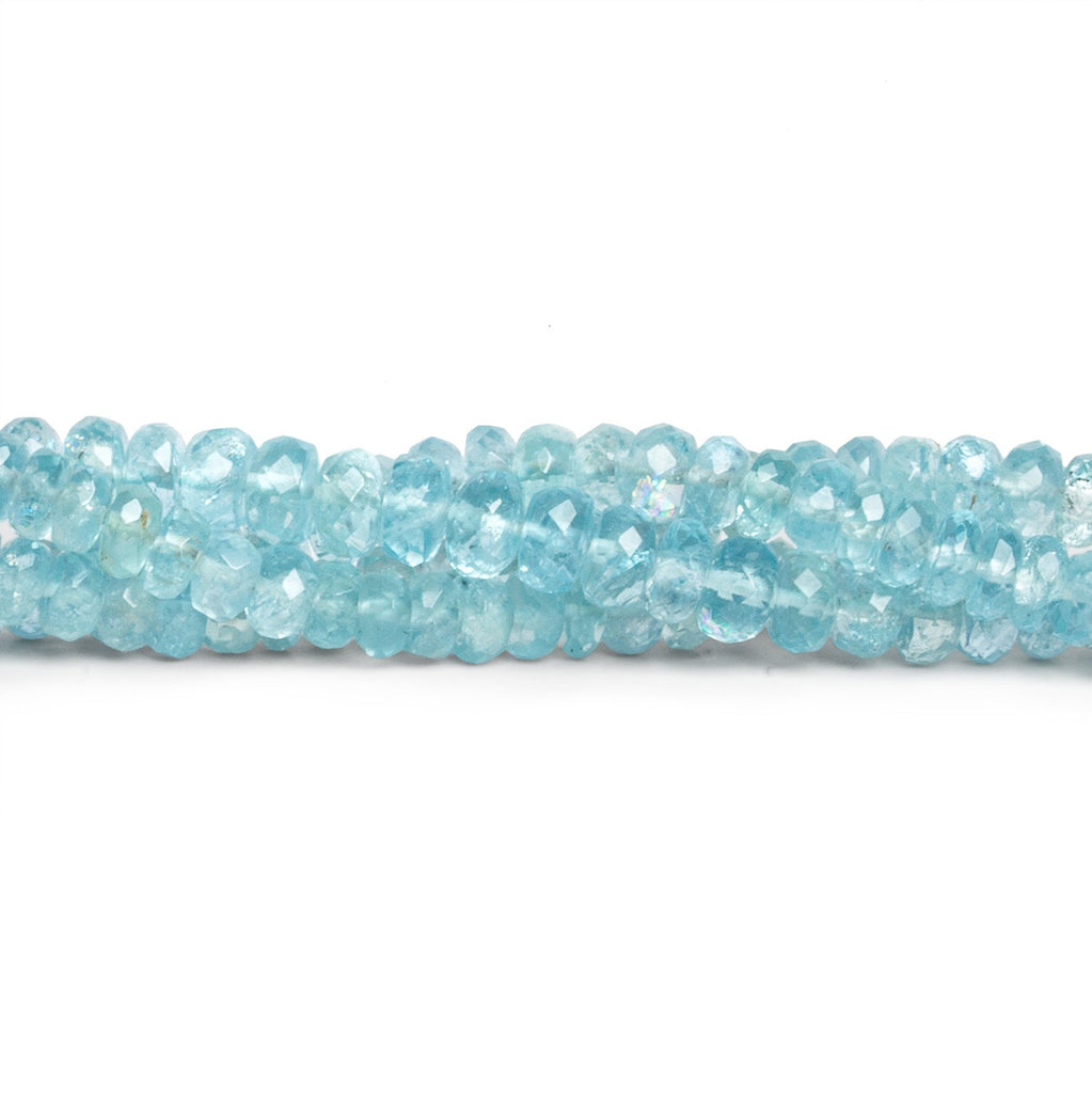 3.5 - 8mm Aquamarine Faceted Rondelles 18 inch 150 beads - The Bead Traders