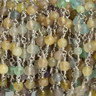 3.5mm Fluorite Round Silver Chain 30 Beads - The Bead Traders